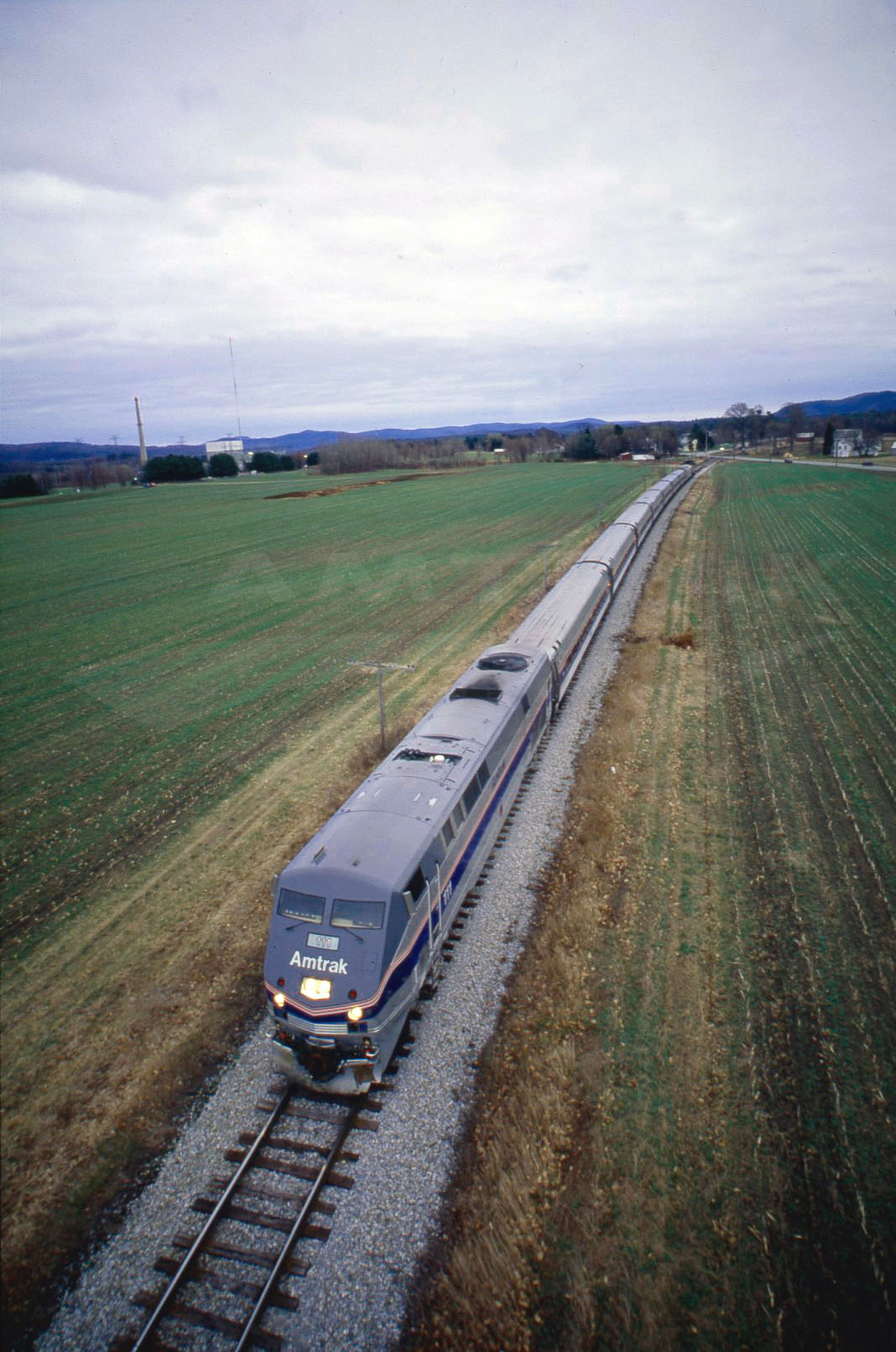 Vermonter passing through the countryside, 1997. — Amtrak: History of